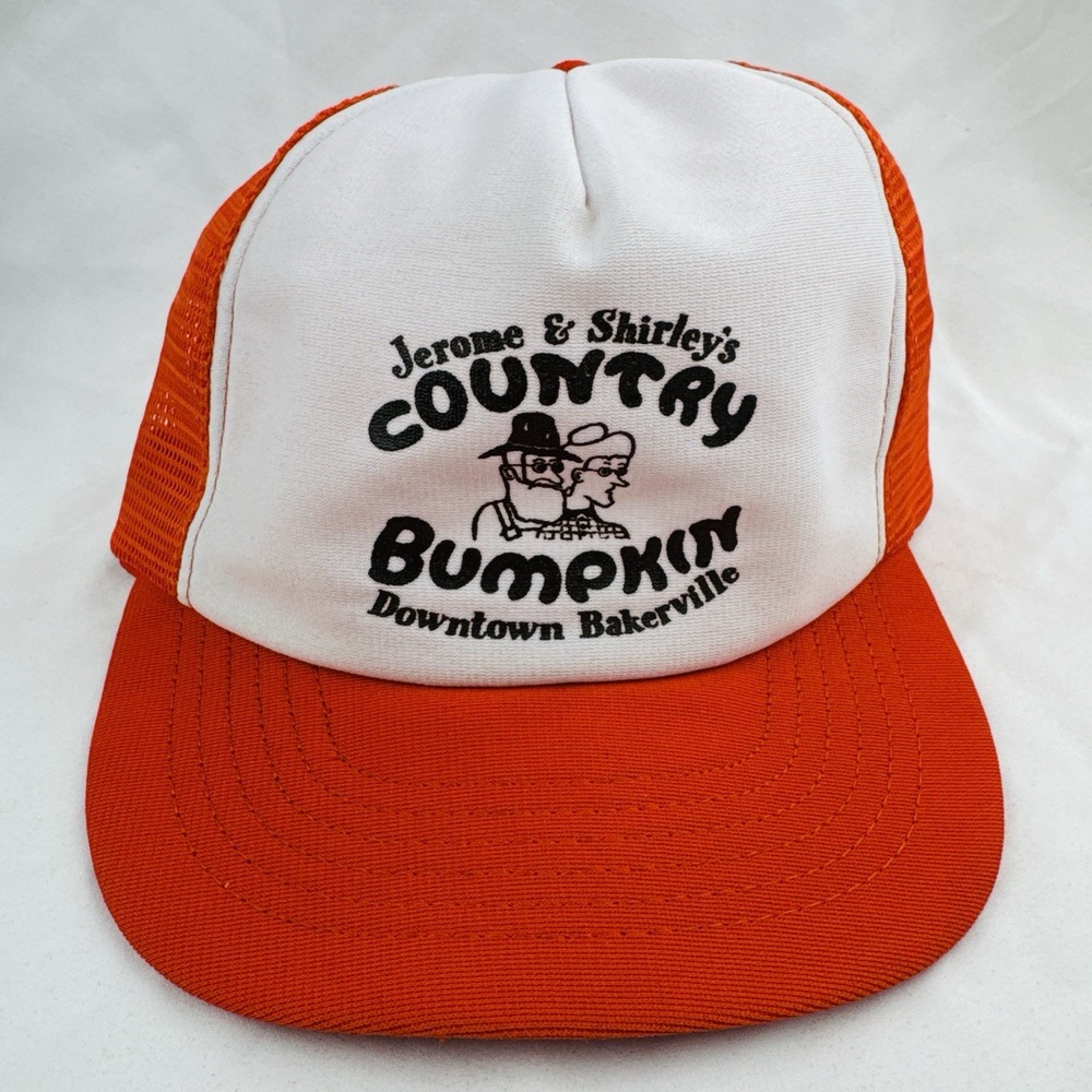 Vintage 80s Country Bumpkin Bar Bakerville Wisconsin Mesh Trucker Hat USA